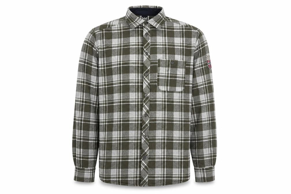 Helly Hansen Men's Green Check Flannel Long Sleeve Button-Up Shirt Size M