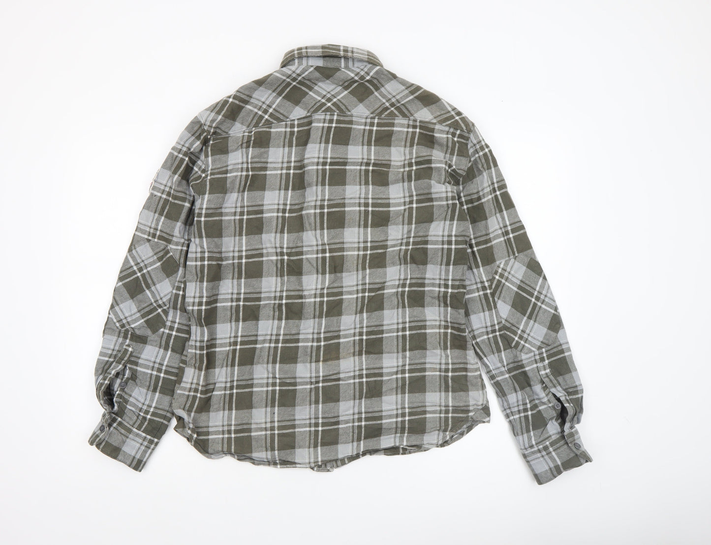 Helly Hansen Men's Green Check Flannel Long Sleeve Button-Up Shirt Size M