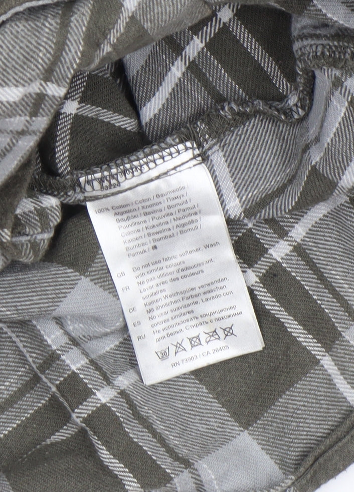 Helly Hansen Men's Green Check Flannel Long Sleeve Button-Up Shirt Size M