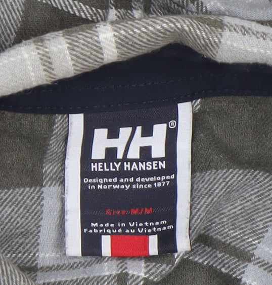 Helly Hansen Men's Green Check Flannel Long Sleeve Button-Up Shirt Size M