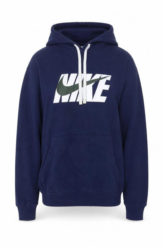 Nike Men's Blue Pullover Hoodie M Logo Fleece Sweatshirt