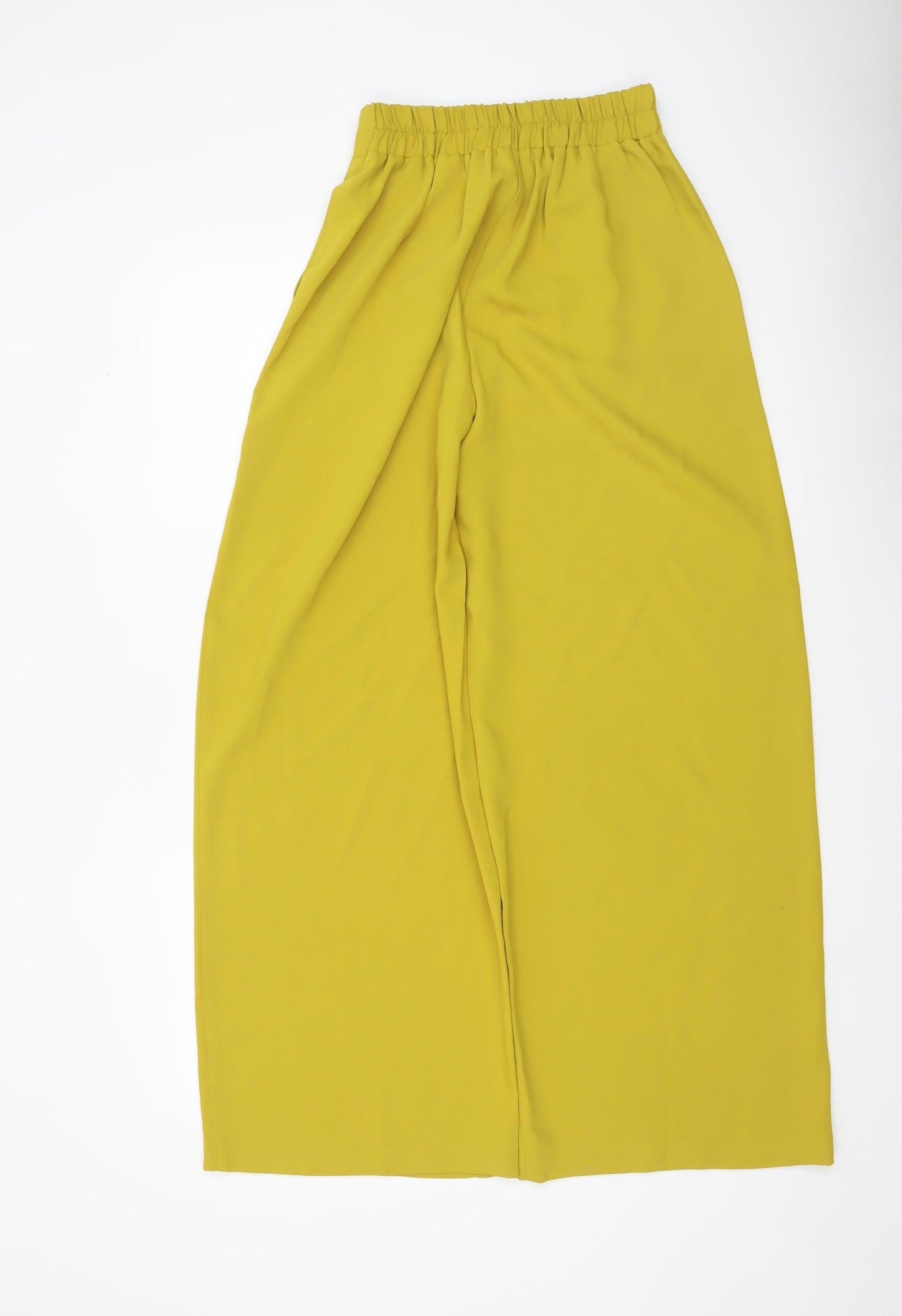 Another Sunday Womens Yellow Wide-Leg Cropped Trousers Size 6