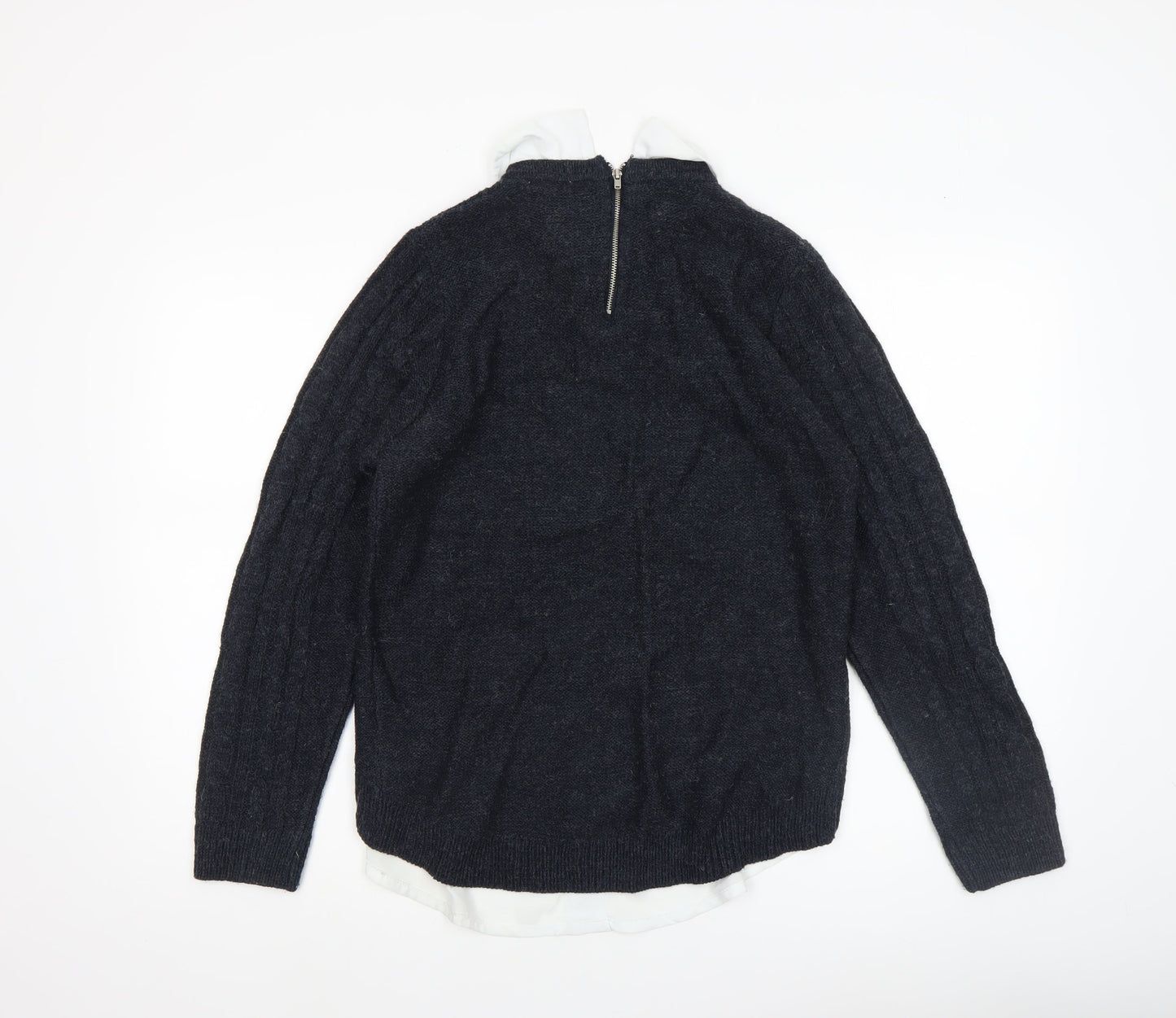 Lee Cooper Womens Blue Collared Knit Pullover Jumper Size 12