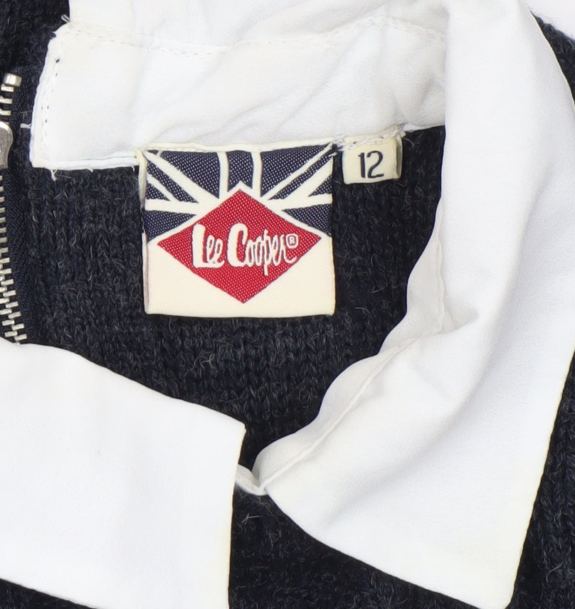 Lee Cooper Womens Blue Collared Knit Pullover Jumper Size 12