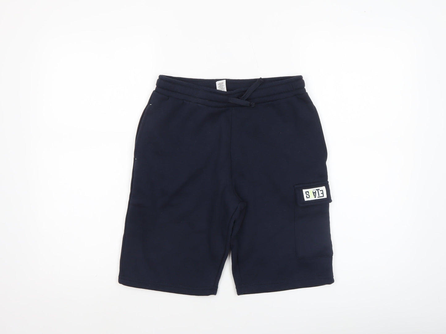 Dunnes Stores Boys Blue Cargo Shorts 27in Elastic Waist Casual Summer