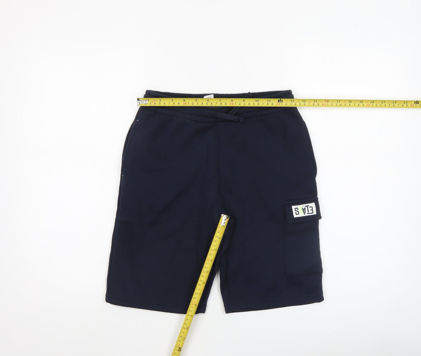 Dunnes Stores Boys Blue Cargo Shorts 27in Elastic Waist Casual Summer