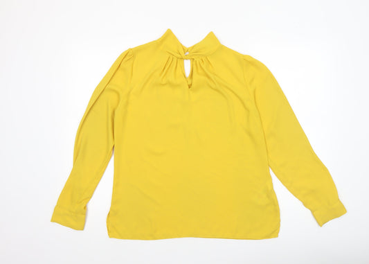 Dorothy Perkins Women Yellow Long Sleeve Tunic Blouse UK 12
