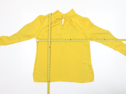 Dorothy Perkins Women Yellow Long Sleeve Tunic Blouse UK 12