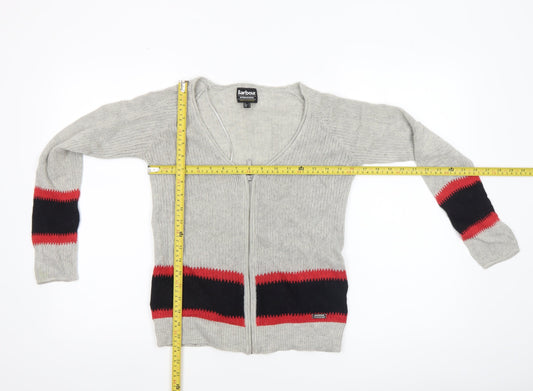 Barbour International Women’s Grey Full Zip Cardigan UK 8 Alpaca Blend