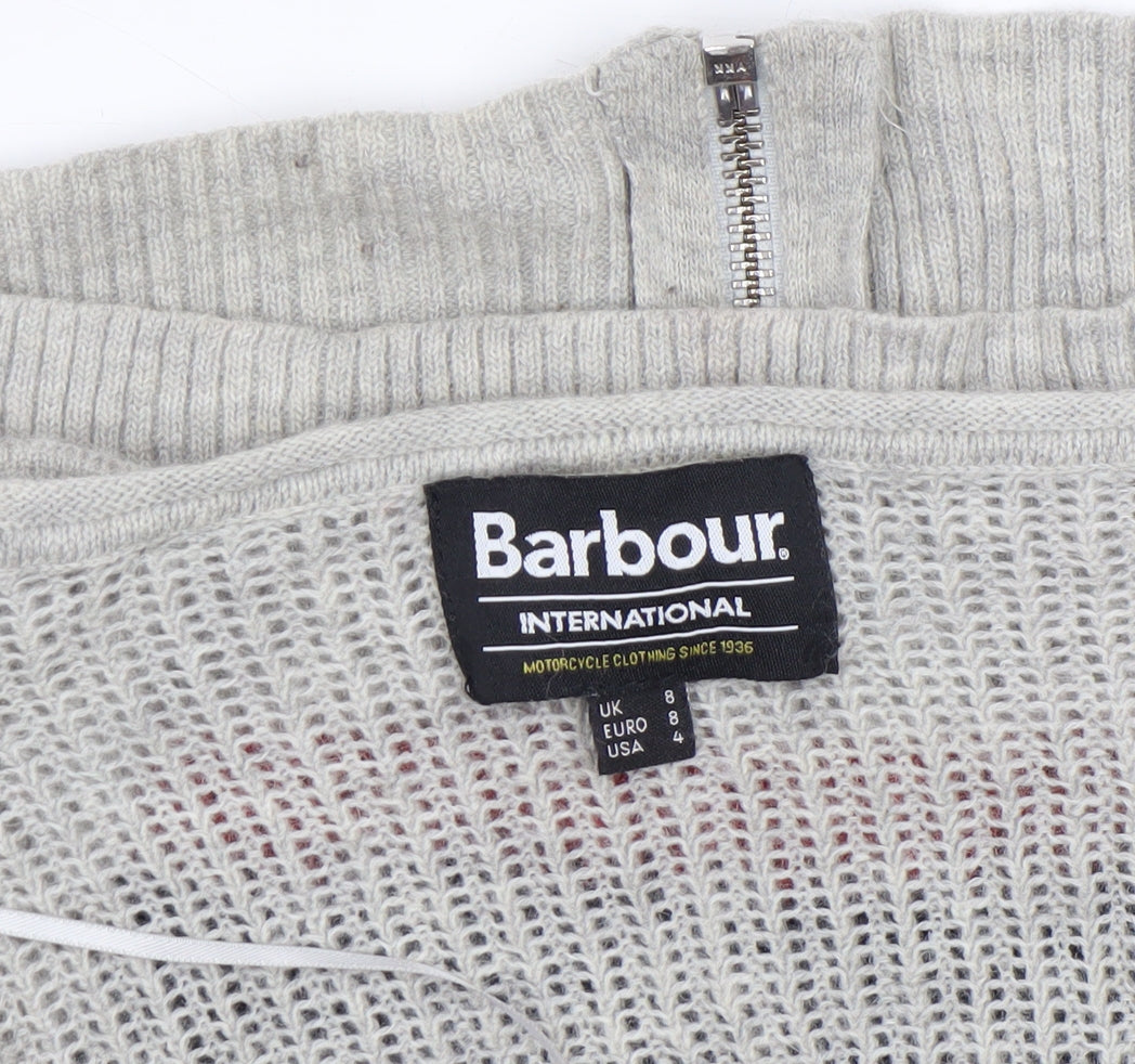 Barbour International Women’s Grey Full Zip Cardigan UK 8 Alpaca Blend