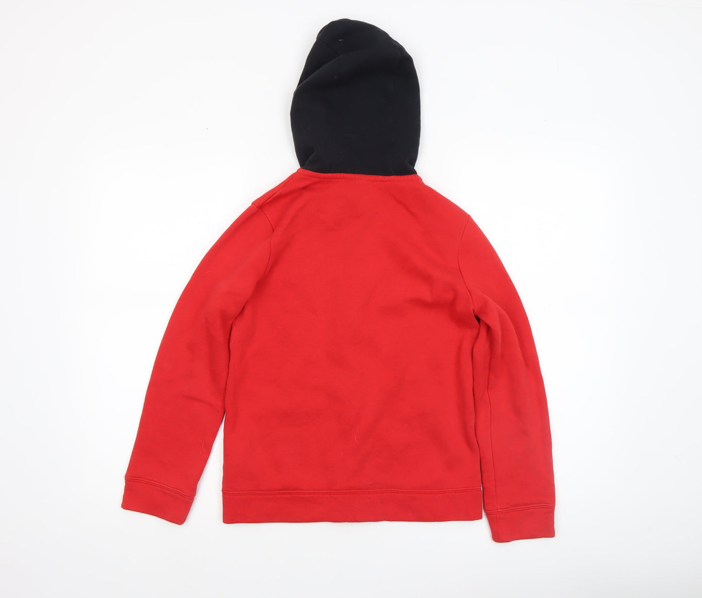 Nike Boys Red & Black Full Zip Hoodie Size 137-147cm Cotton Blend