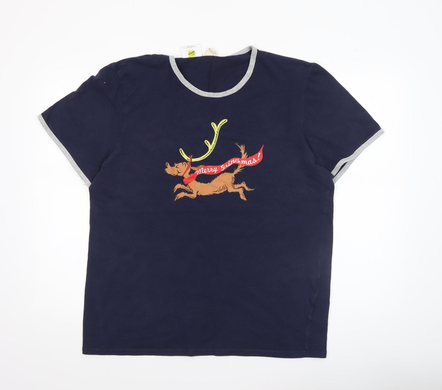 Cotton On Men’s Blue The Grinch Christmas Graphic T-Shirt Size L