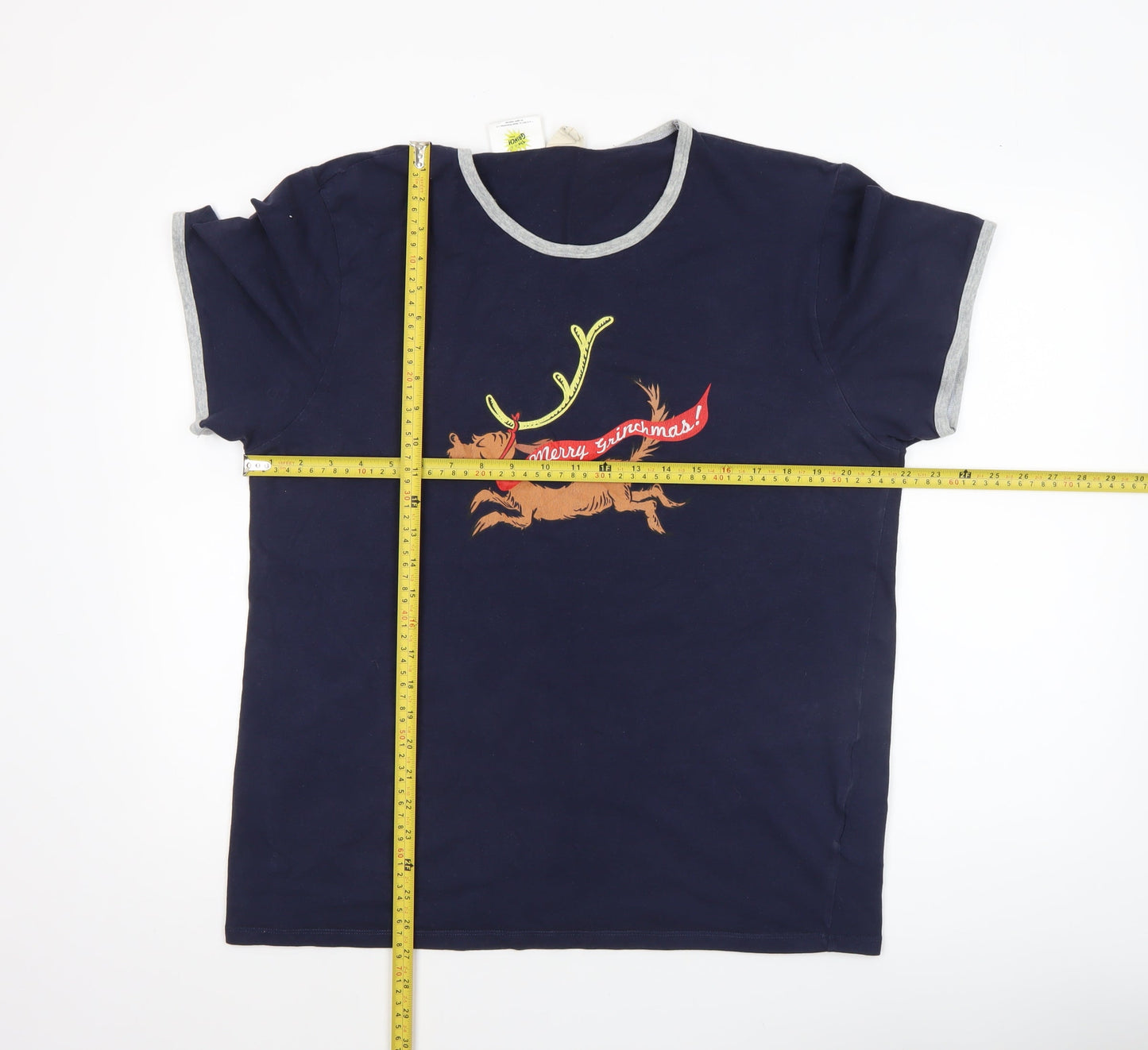 Cotton On Men’s Blue The Grinch Christmas Graphic T-Shirt Size L