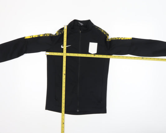 Nike Boys Black Dri-FIT Track Jacket 10-12 Years Full Zip Activewear