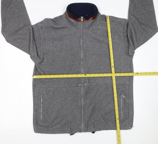 Sabrina Men’s Grey Fleece Full Zip Basic Jacket Size S