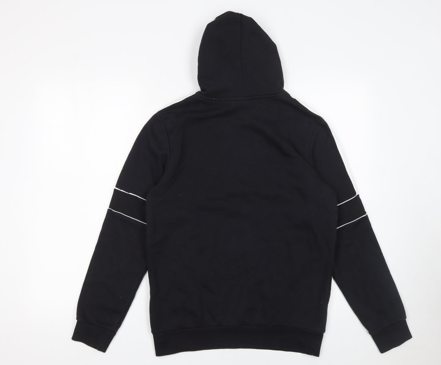 Adidas Boys Black 13-14 Years Half Zip Hoodie Fleece Logo Sportswear