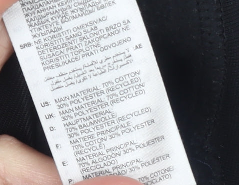 Adidas Boys Black 13-14 Years Half Zip Hoodie Fleece Logo Sportswear