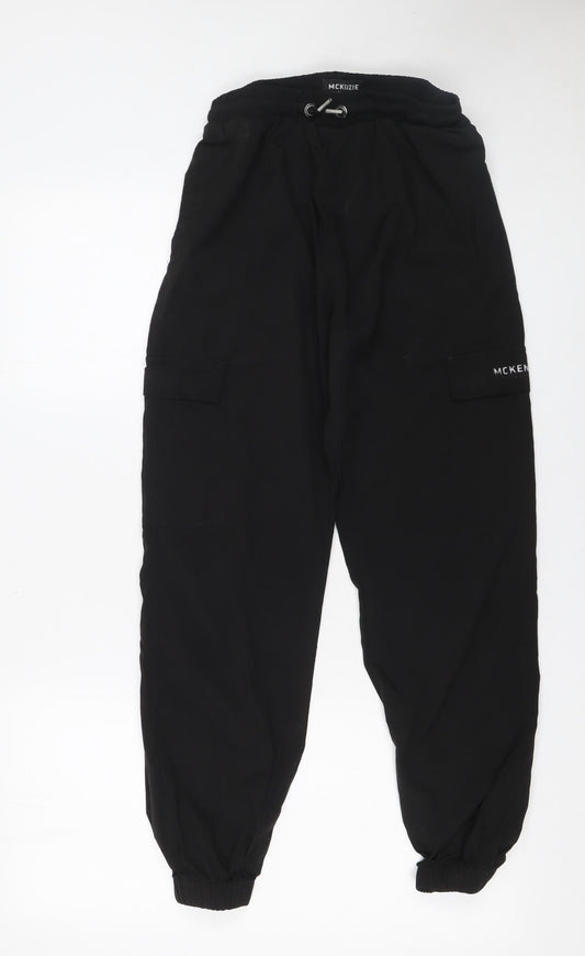 McKenzie Boys Black Cargo Trousers 14 Years Elastic Waist Joggers