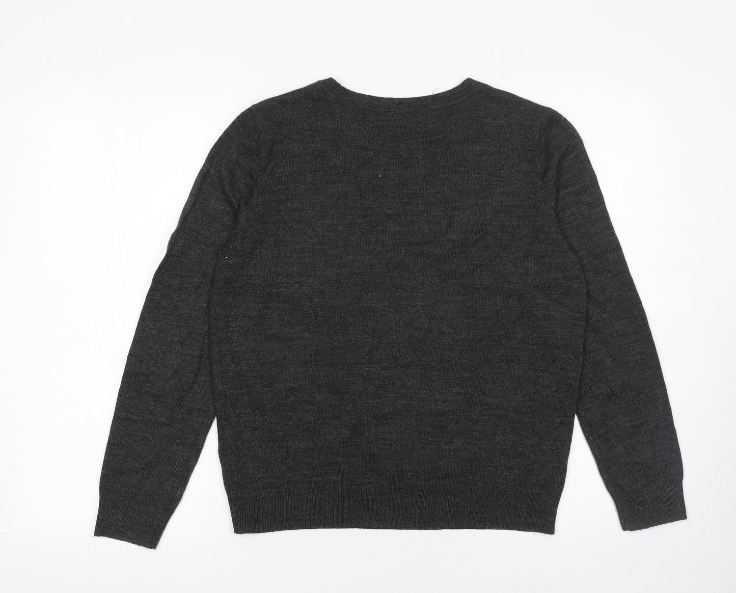 Dorothy Perkins Women Grey Sequin Snowflake Jumper UK 12