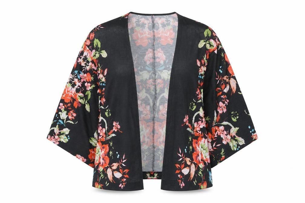 Bershka Womens Multicoloured Floral Kimono Blouse M
