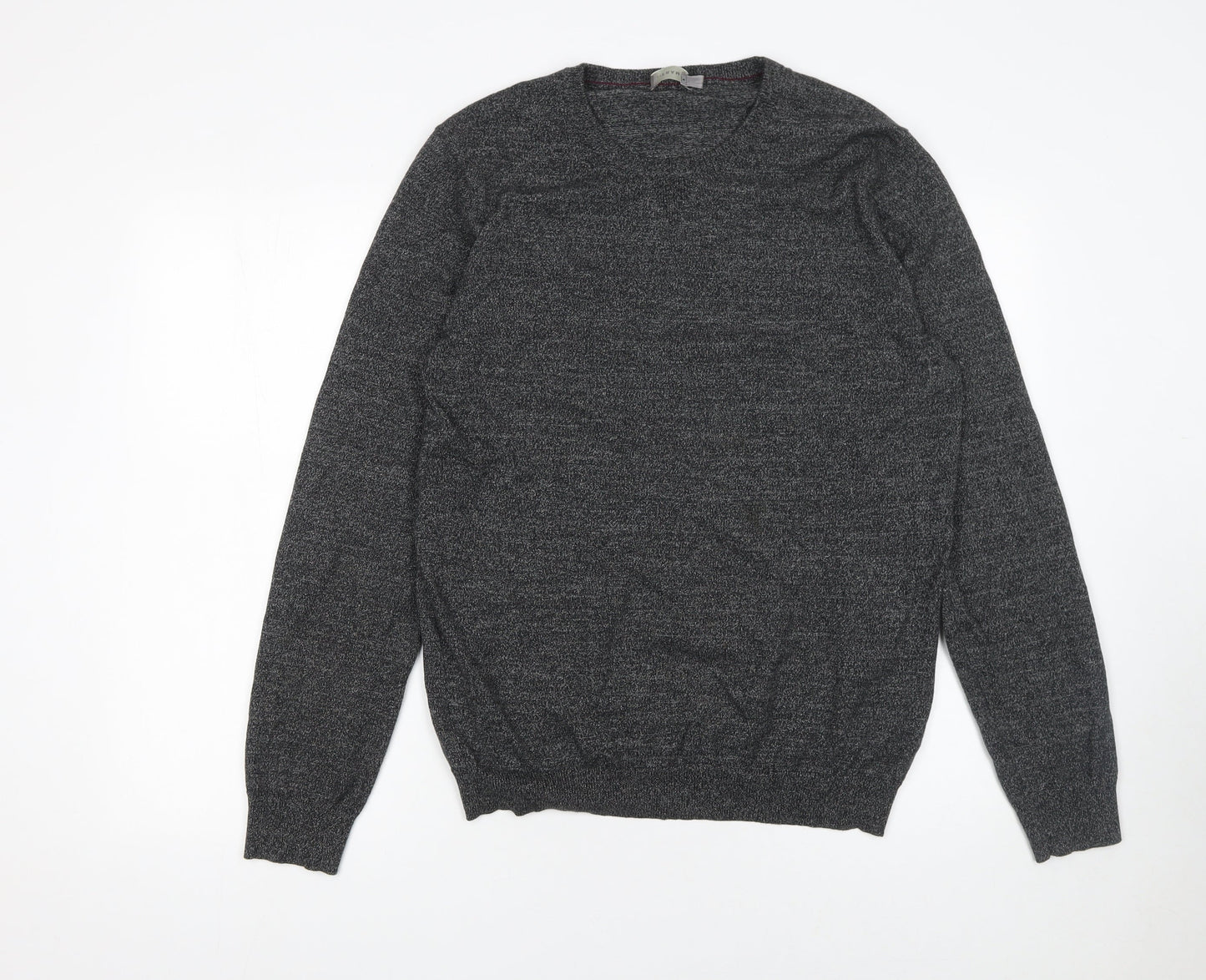 A-FRAME Men's Grey Cotton Crew Neck Pullover Jumper Size M