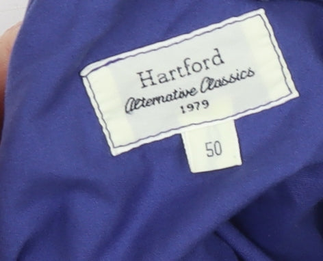 Hartford Men's Blue Cotton Basic Jacket Size 50 Regular Fit