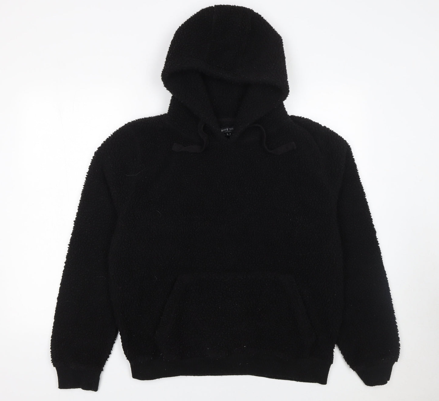 Brave Soul Women’s Black Pullover Hoodie L Soft Fleece Casual