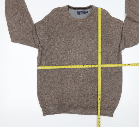 Maine New England Men's Brown Cotton Crew Neck Jumper Size L