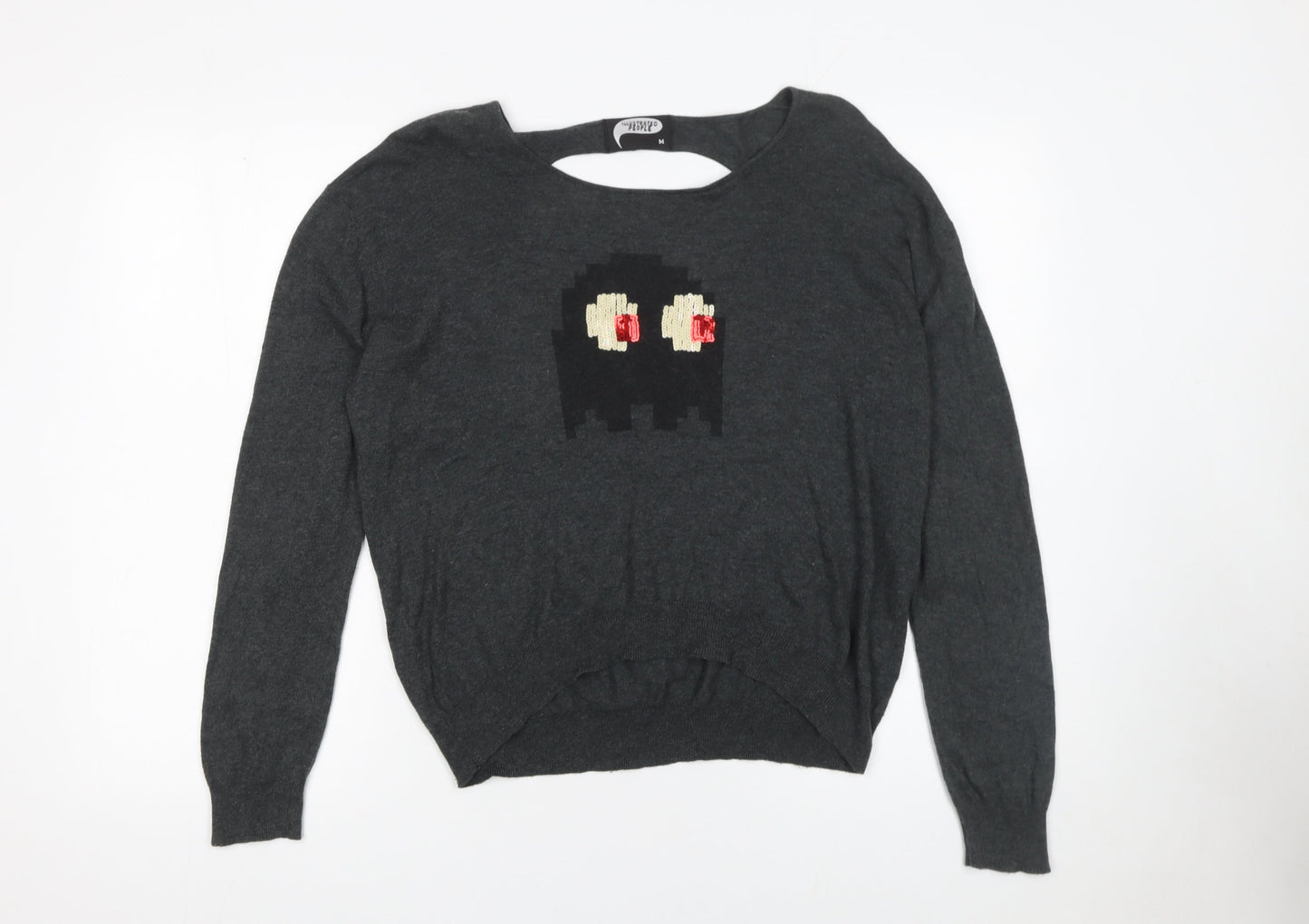 Illustrated People Women’s Grey Cotton Cartoon Pullover Jumper M