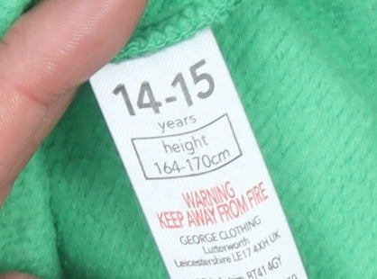 Pokémon Boys Green Pikachu Sweatshirt 14-15 Years Pullover Crew Neck