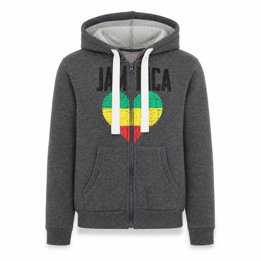 Sun Kissed Girls Grey Full Zip Hoodie Jamaica Heart Graphic 6-8 Years
