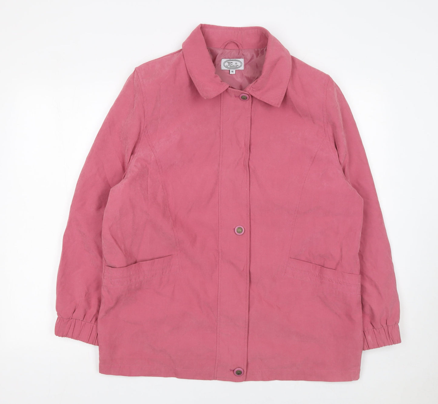 JTC Collection Women Pink Size 16 Lightweight Button Mid-Length Jacket