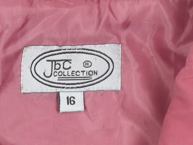 JTC Collection Women Pink Size 16 Lightweight Button Mid-Length Jacket