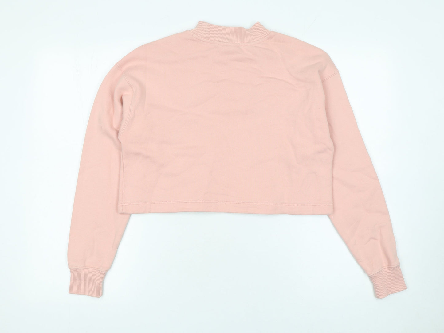 Champion Women's Pink Cropped Pullover Sweatshirt Small
