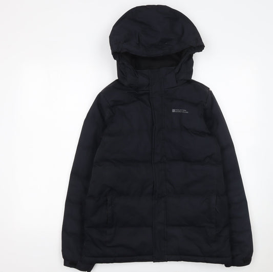 Mountain Warehouse Boys Black 13 Years Hooded Puffer Jacket Winter Coat