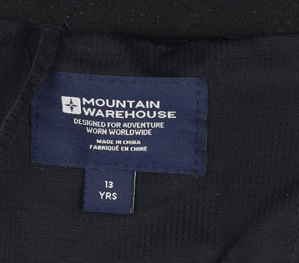Mountain Warehouse Boys Black 13 Years Hooded Puffer Jacket Winter Coat