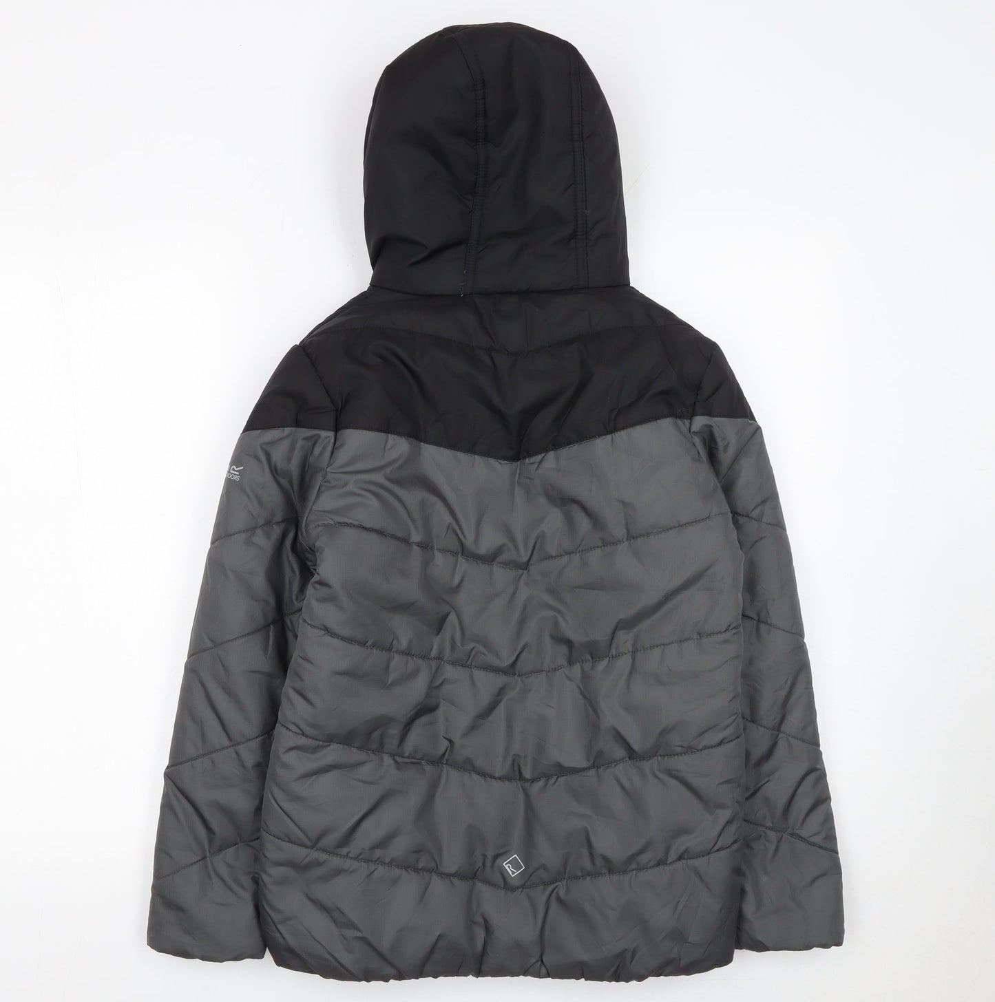 Regatta Boys Grey Hooded Puffer Jacket 13 Years Lined Water Resistant