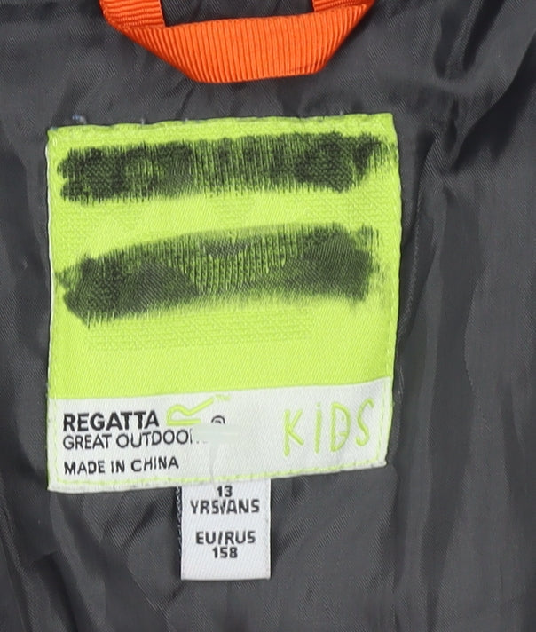 Regatta Boys Grey Hooded Puffer Jacket 13 Years Lined Water Resistant