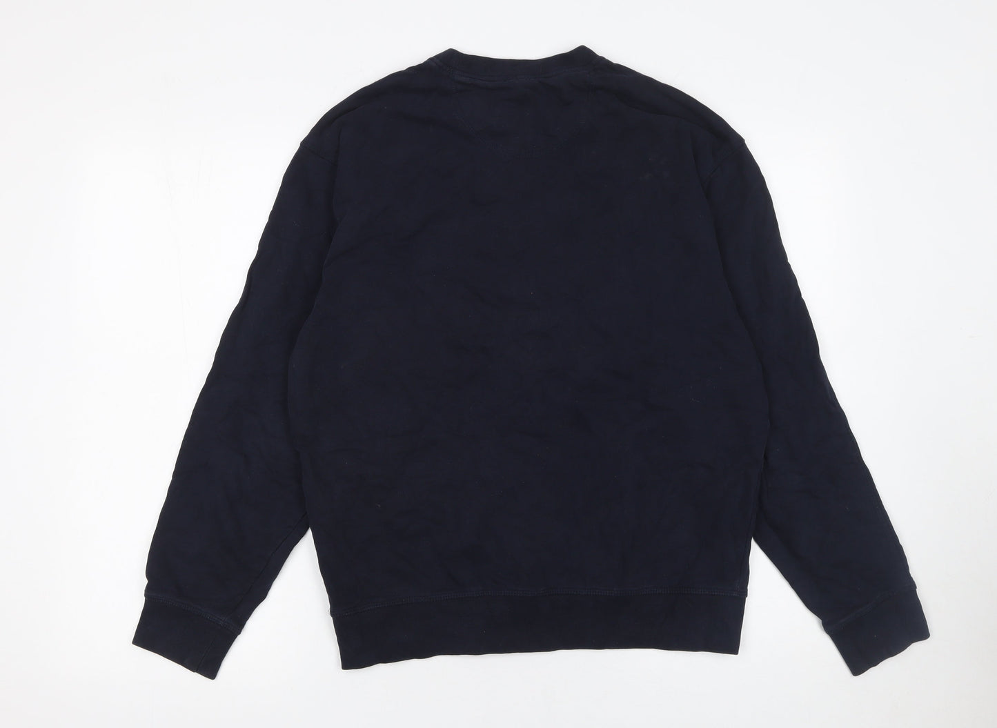 Marks and Spencer Men's Blue Small Crew Neck Cotton Sweatshirt