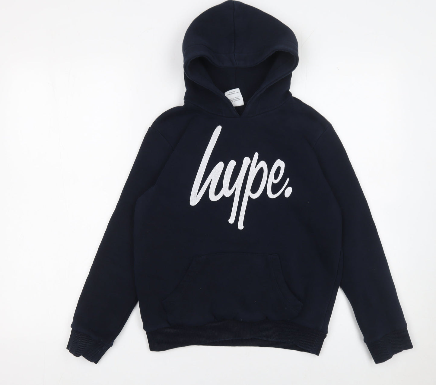 Hype Boys Blue Pullover Hoodie 11-12 Years Cotton Fleece Logo Sweatshirt