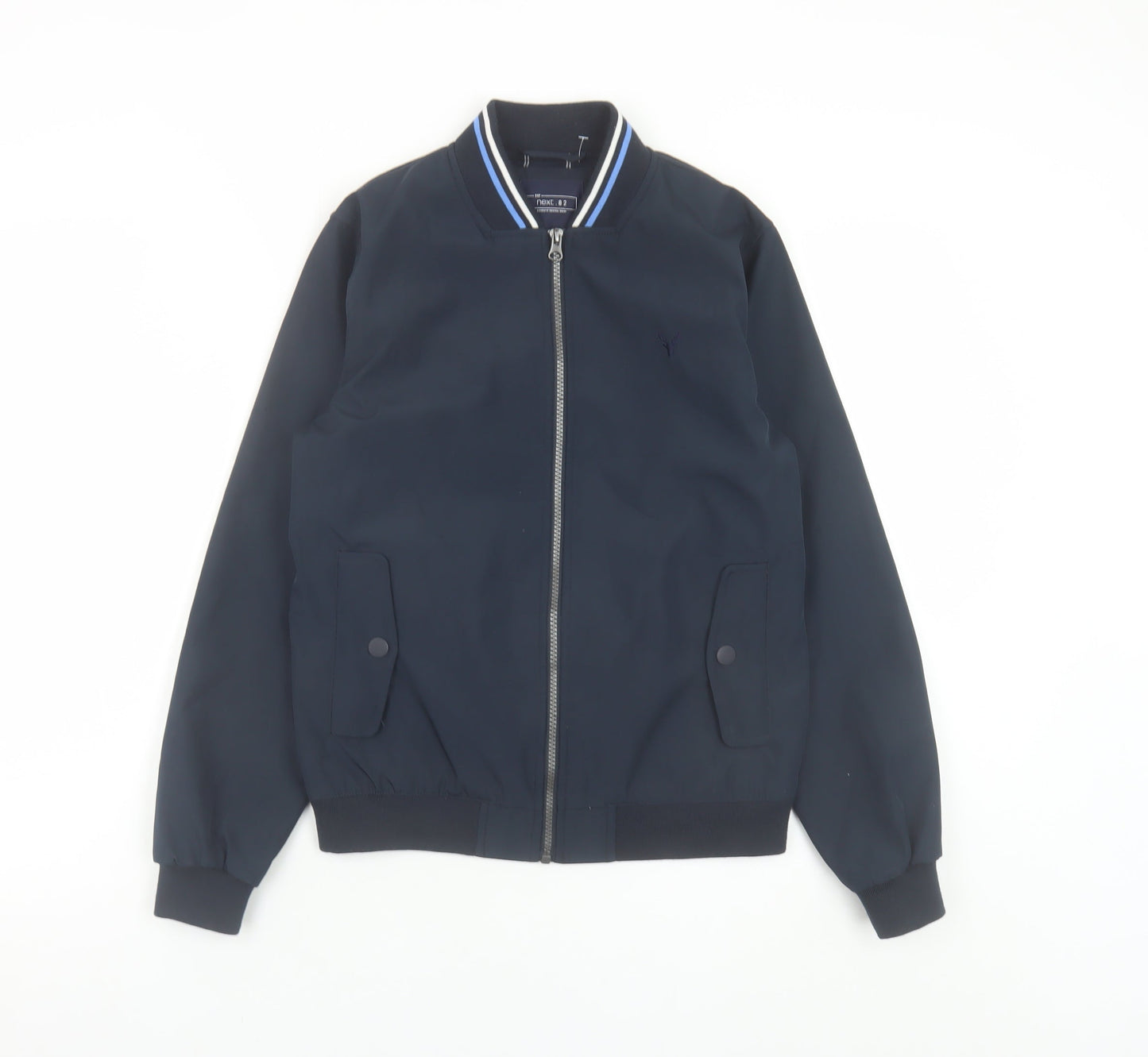 Next Boys Blue Bomber Jacket Age 12 Years Full Zip Lined Casual
