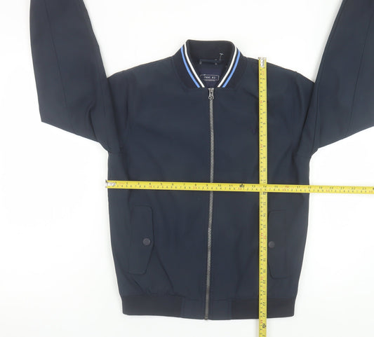 Next Boys Blue Bomber Jacket Age 12 Years Full Zip Lined Casual