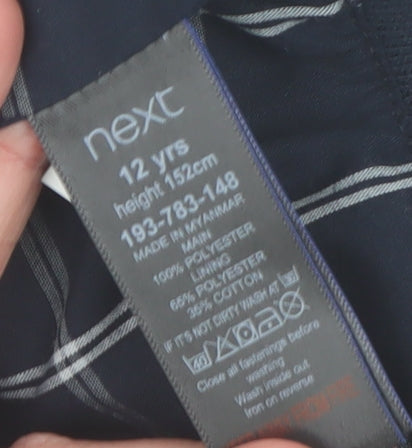 Next Boys Blue Bomber Jacket Age 12 Years Full Zip Lined Casual