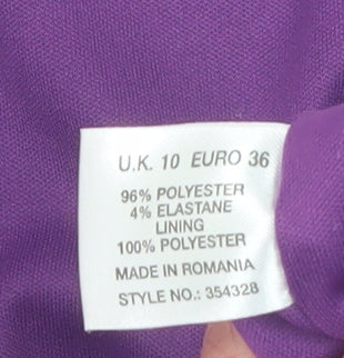 Kaliko Women’s Purple Wrap Knee Length Dress Size 10 Ruched Elegant