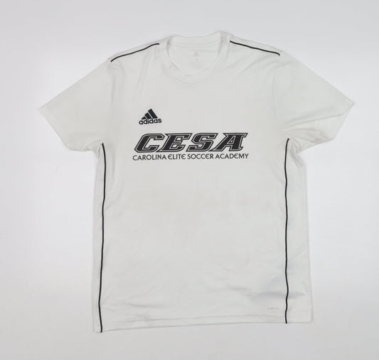 Adidas Men's White Climalite CESA Football Training T-Shirt Size M
