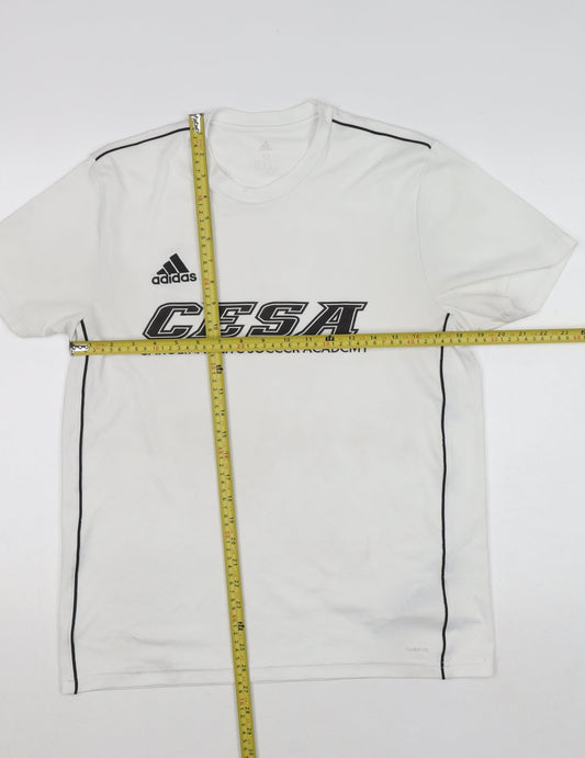 Adidas Men's White Climalite CESA Football Training T-Shirt Size M