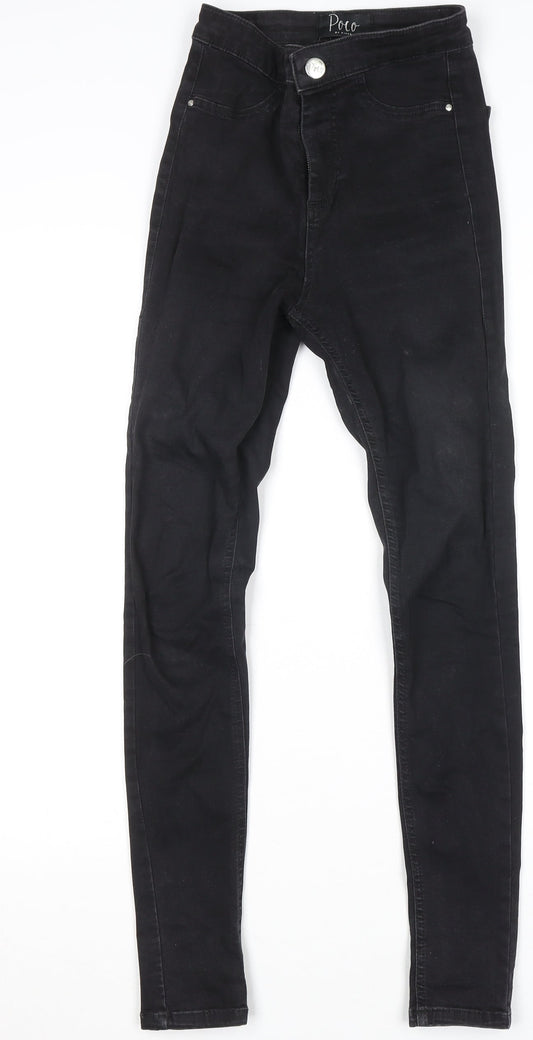 Poco by Pippa Women's Black Skinny Jeans Size 6R Stretch Denim