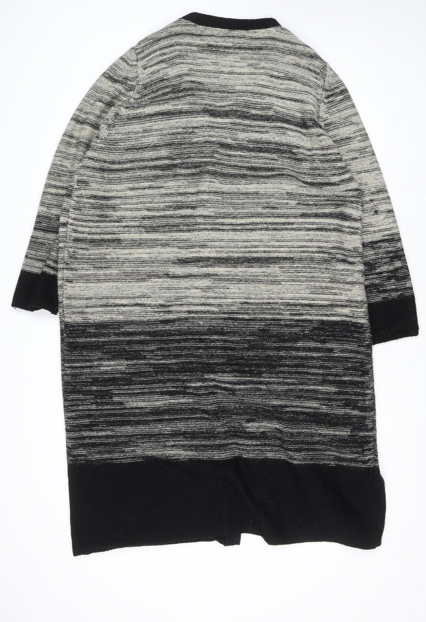 Massimo Dutti Women’s Grey Wool Blend Long Line Cardigan Size 22