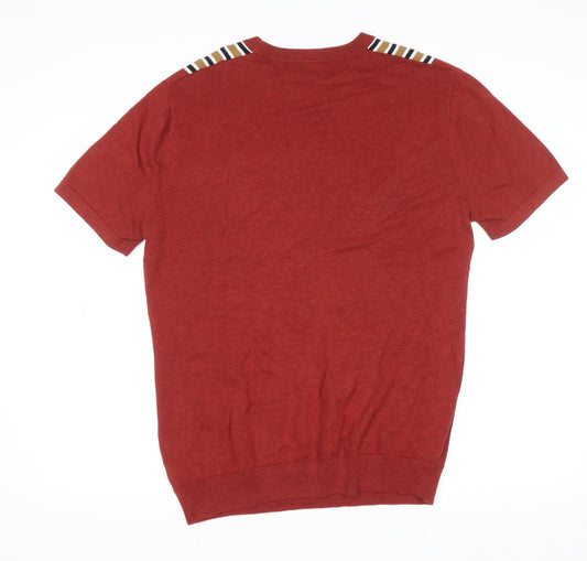 Next Women’s Red Striped Cotton Short Sleeve T-Shirt Size L