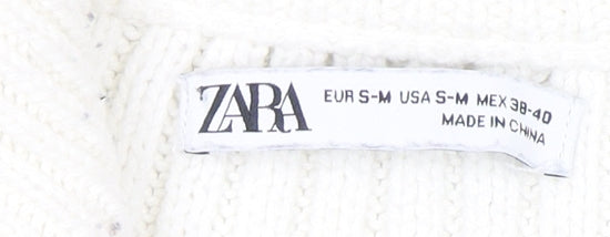 ZARA Men’s Blue & White Stripe Sleeveless 1/4 Zip Knit Vest S